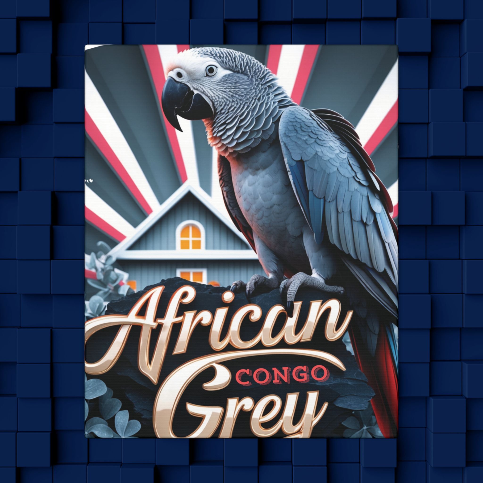 African Grey Congo Canvas Wall Hangings
