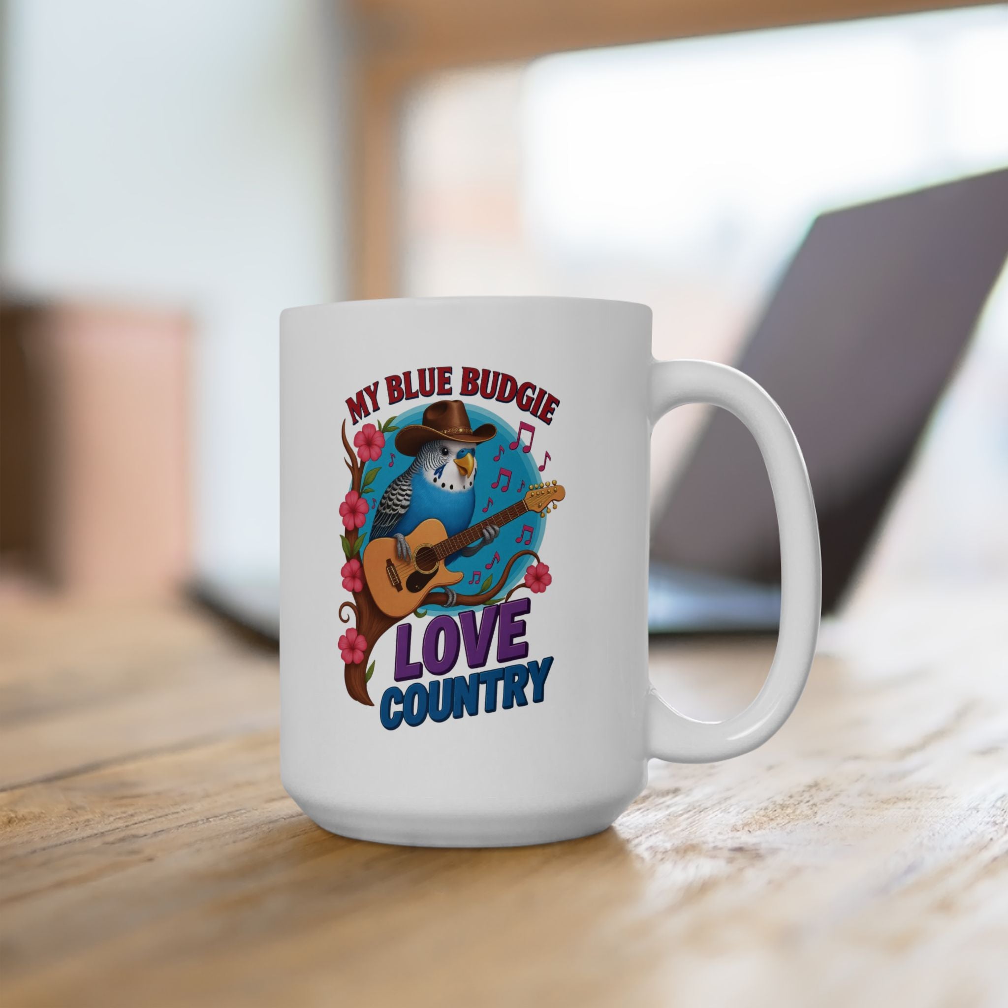 My Blue Budgie Loves Country Mug
