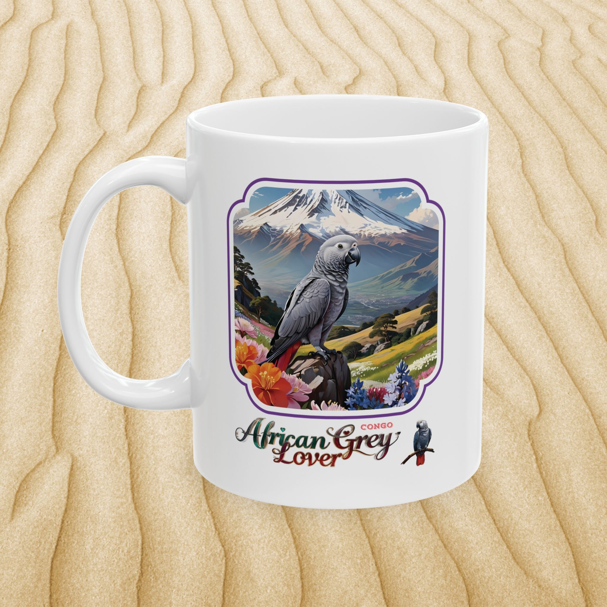 African Grey Congo Ceramic Coffee Mug