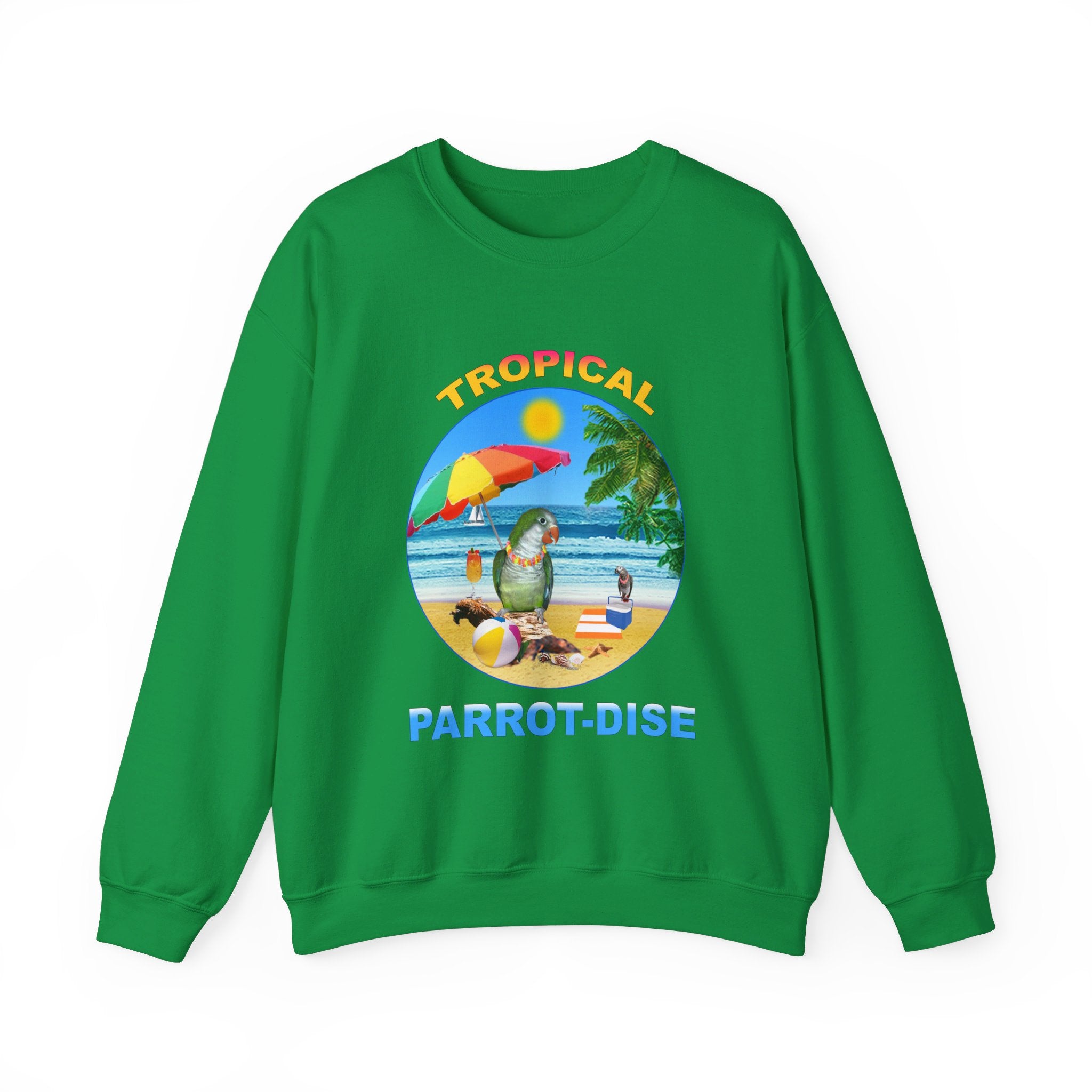 Tropical Parrot-Dise Green Quaker Sweatshirt