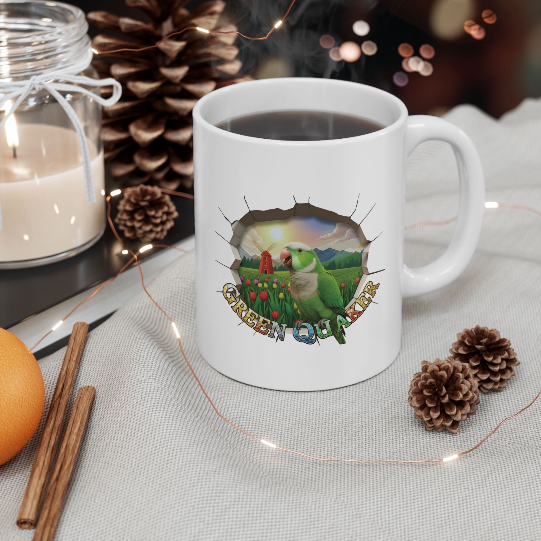 Green Quaker Tulip Windmill Field Mug