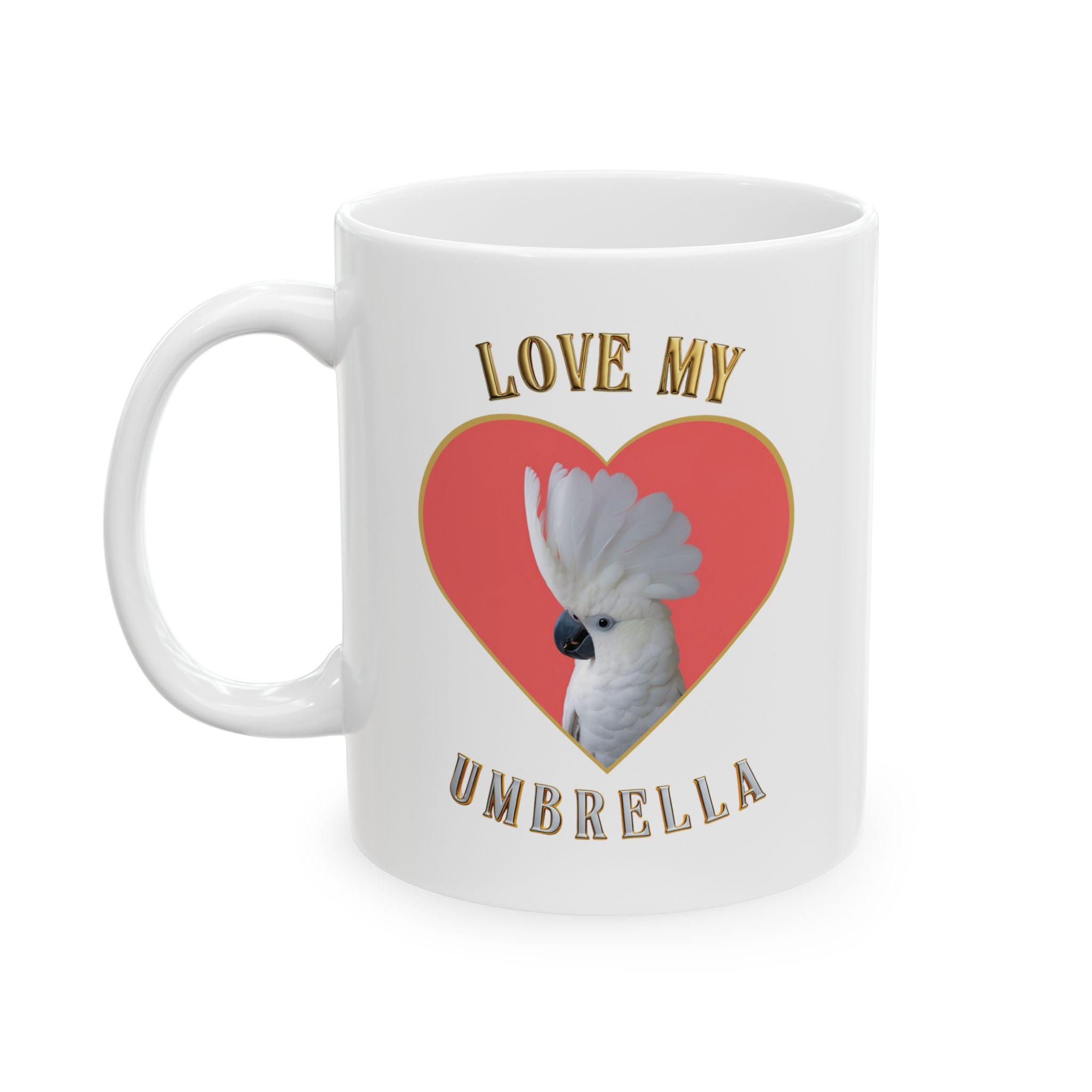 Love My White Umbrella Heart Mug