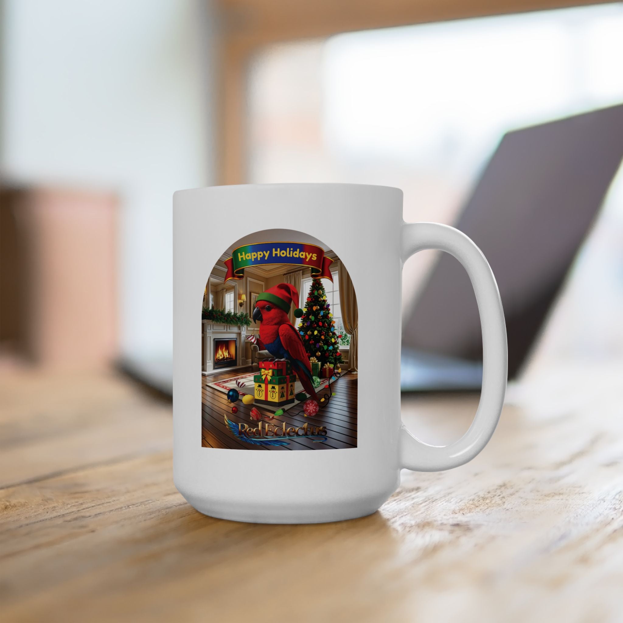 Happy Holidays Red Eclectus Mug