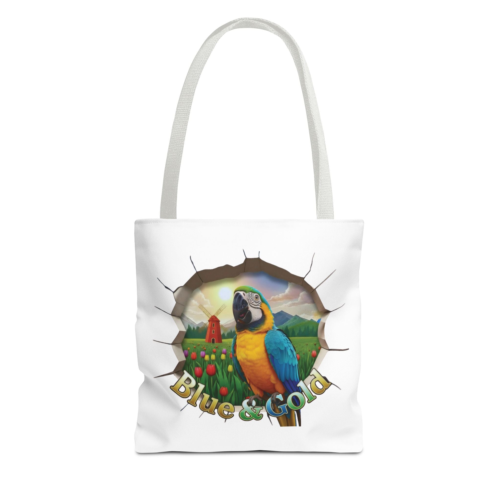Blue & Gold Parrot Tote Bag