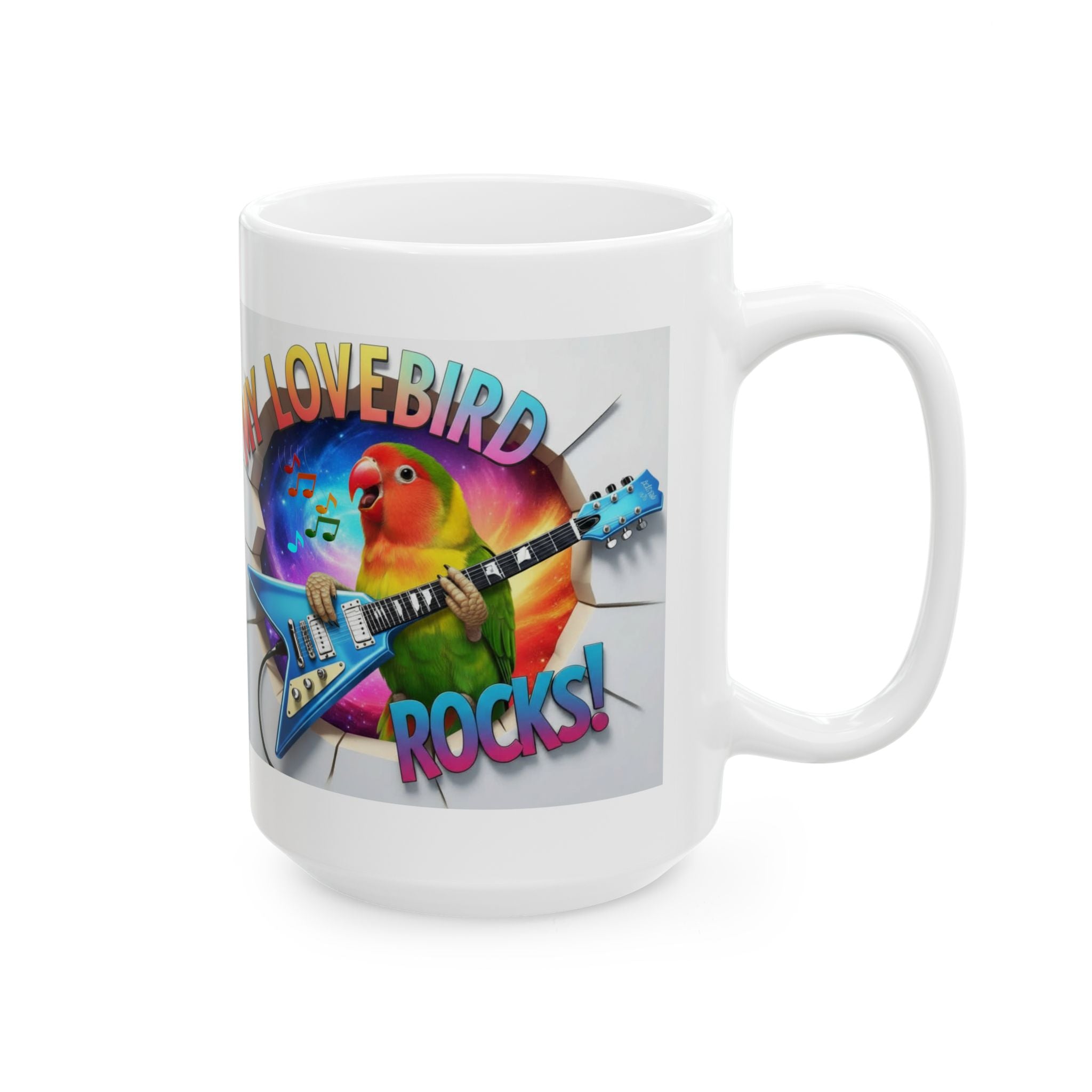 My Lovebird Rocks Guitar Mug