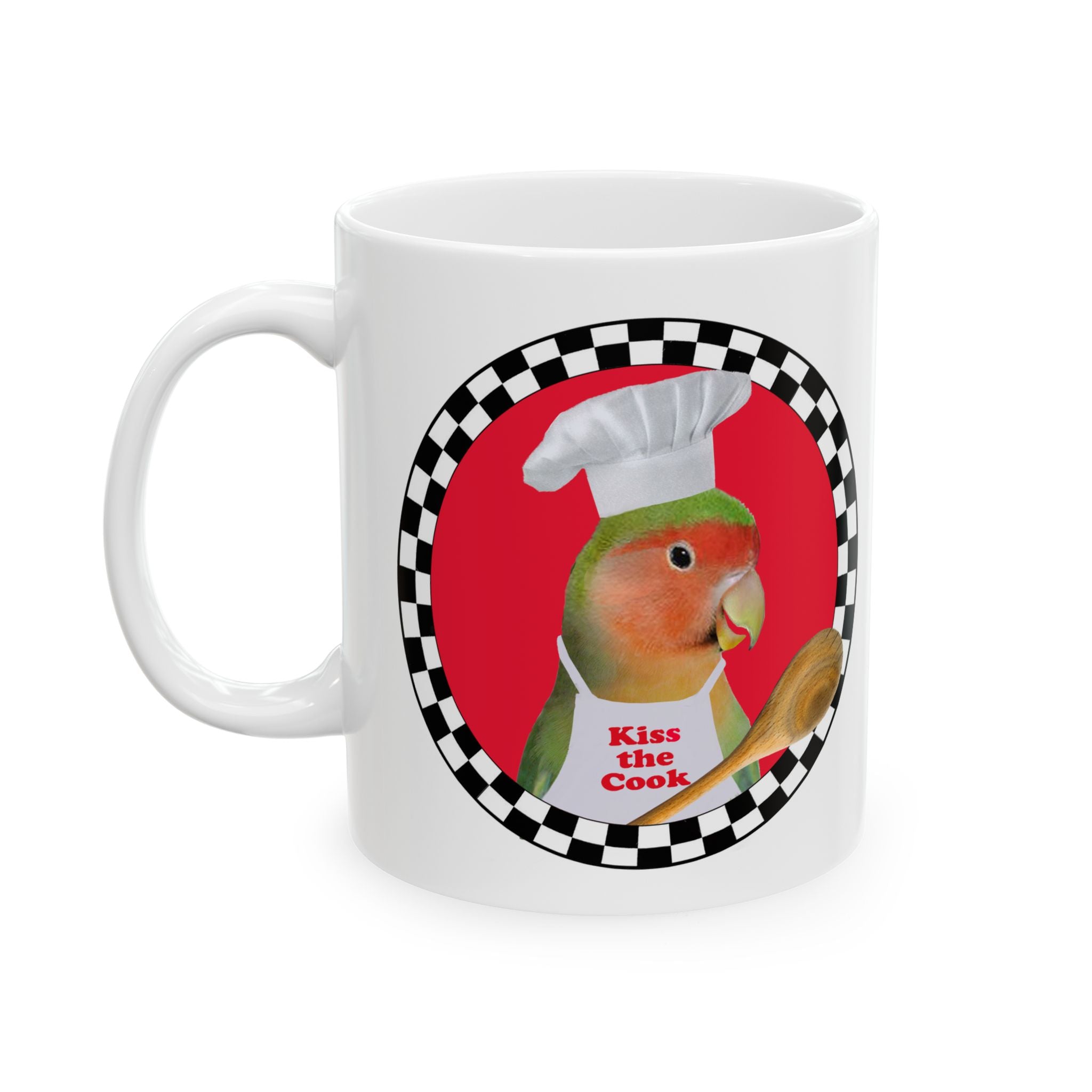 Kiss The Cook Spoon Lovebird Mug