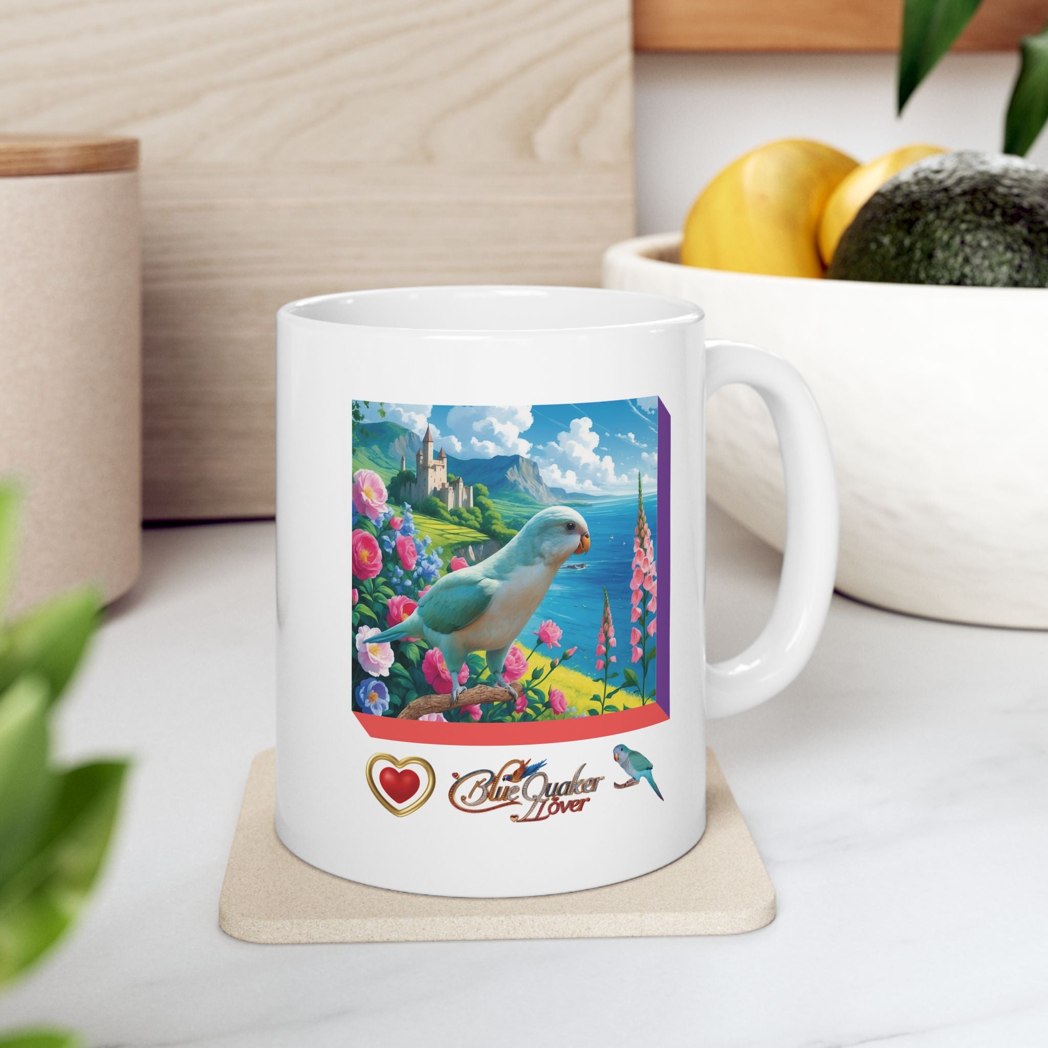 Blue Quaker Floral Lake Mug