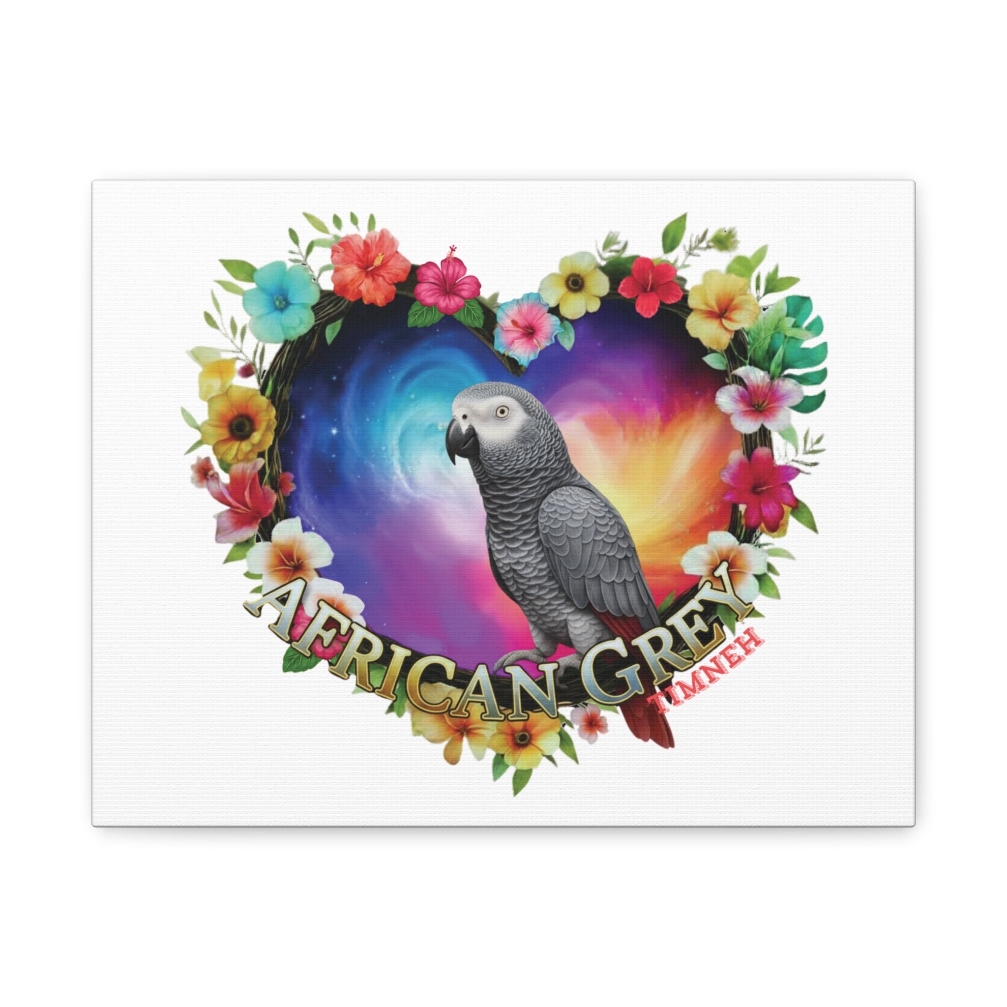 African Grey Timneh Heart Wall-Hanging