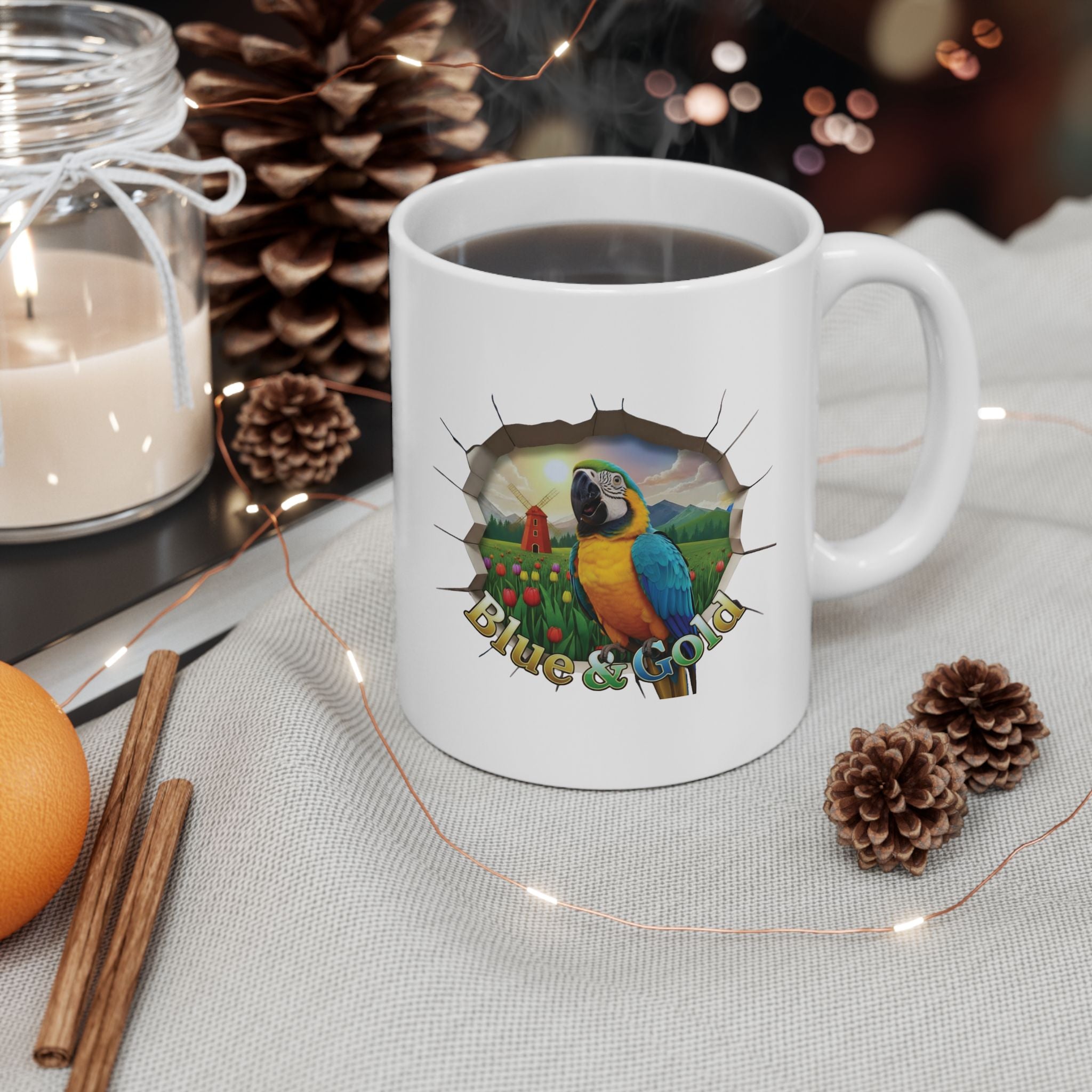 Blue & Gold Tulip Field Mug