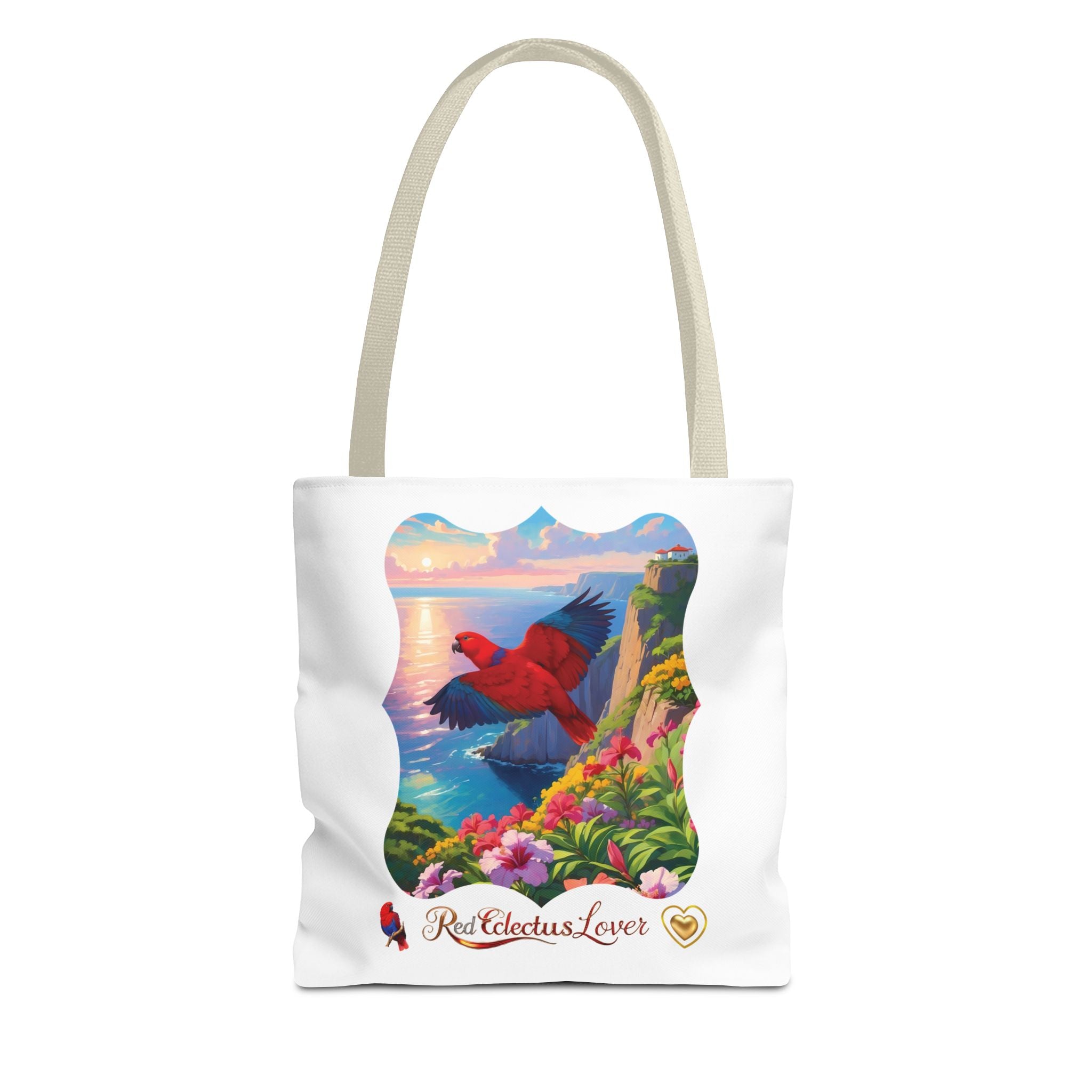 Red Eclectus Tote Bag