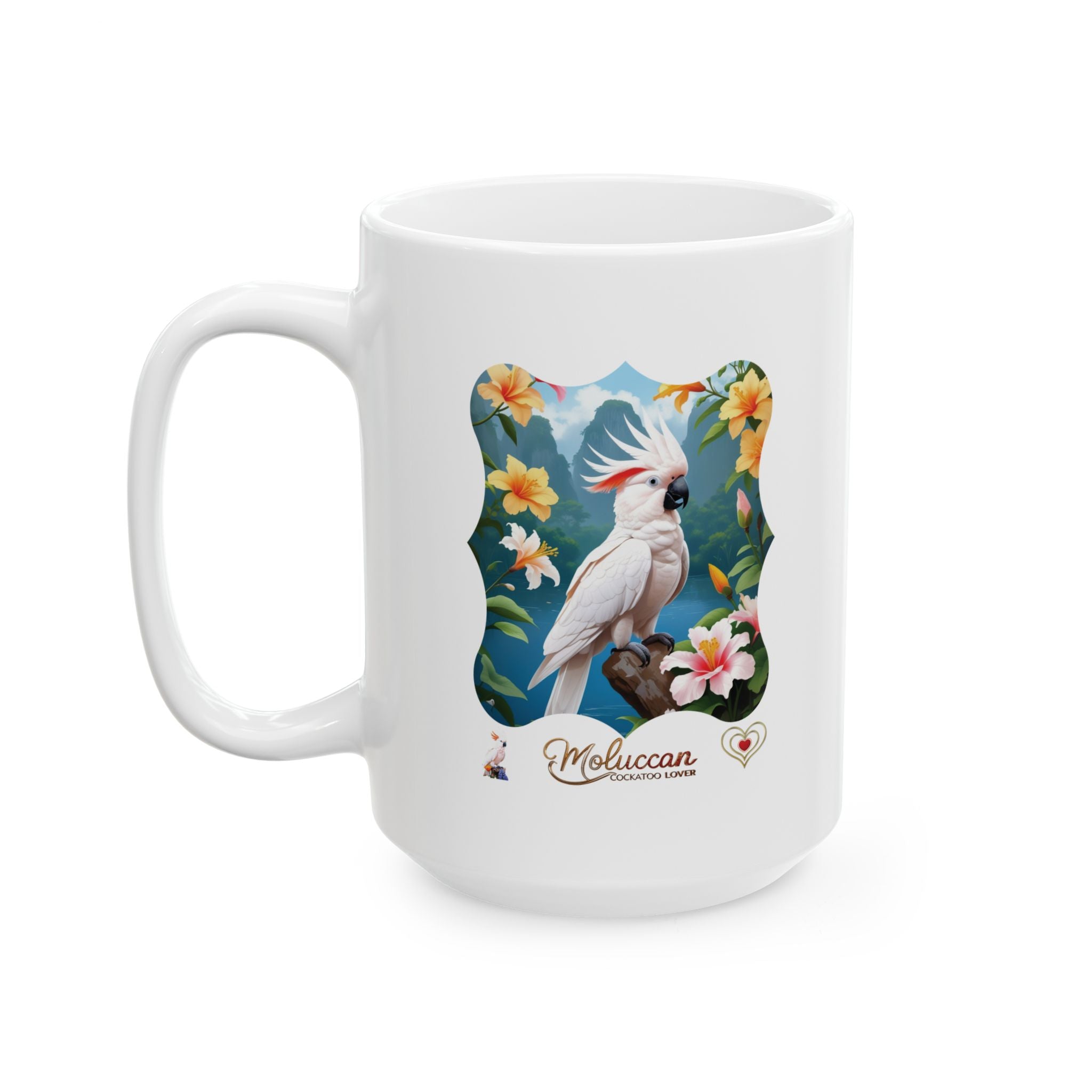 Moluccan Cockatoo Lover Floral Mug