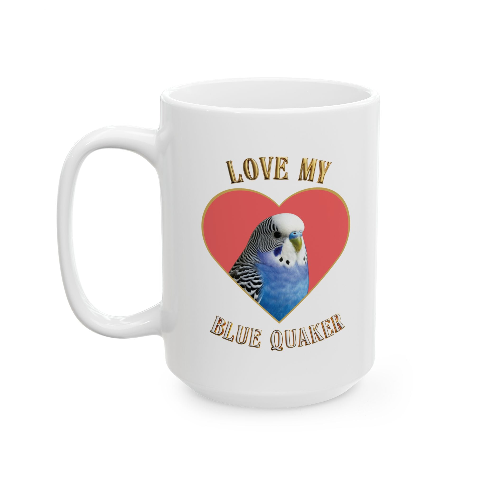 Love My Blue Budgie Heart Mug
