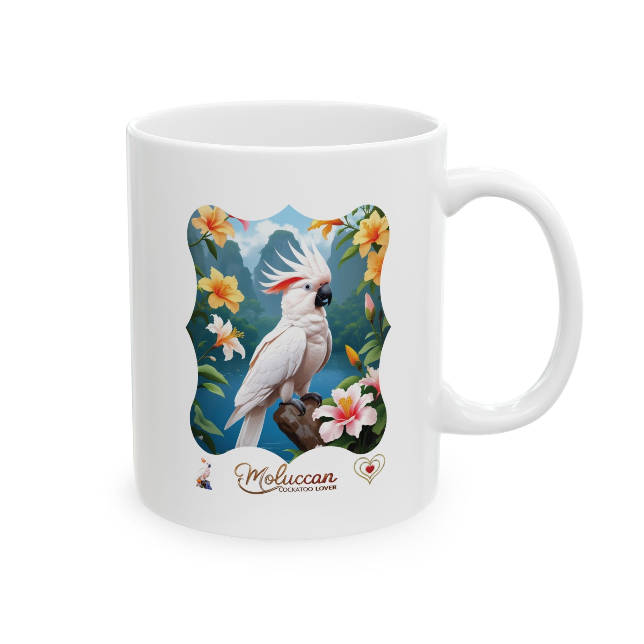 Moluccan Cockatoo Lover Floral Mug