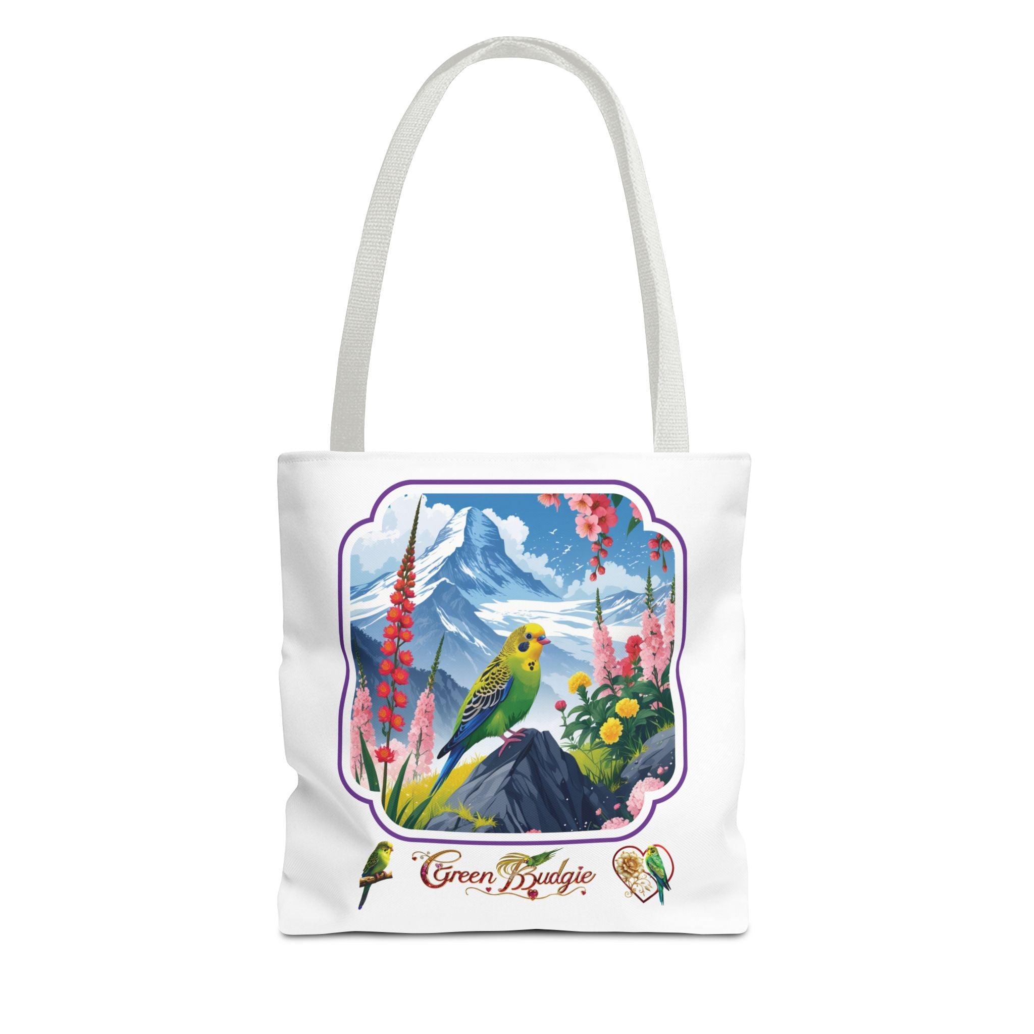 Green Budgie Spring Mountain Tote Bag