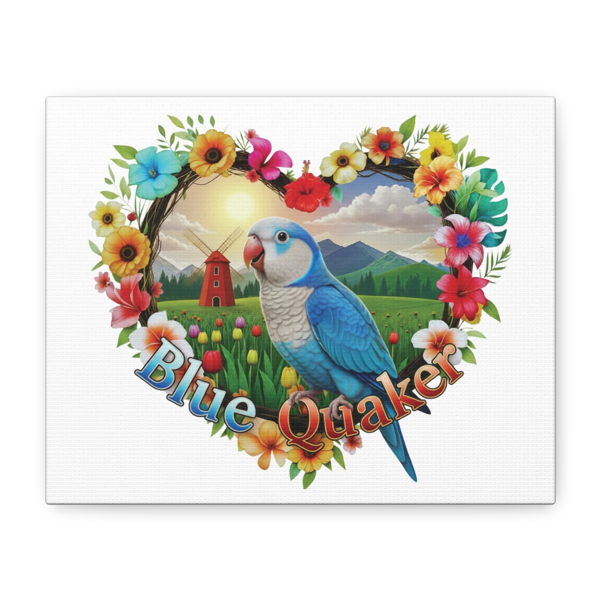 Blue Quaker Heart Design Wall-Hanging