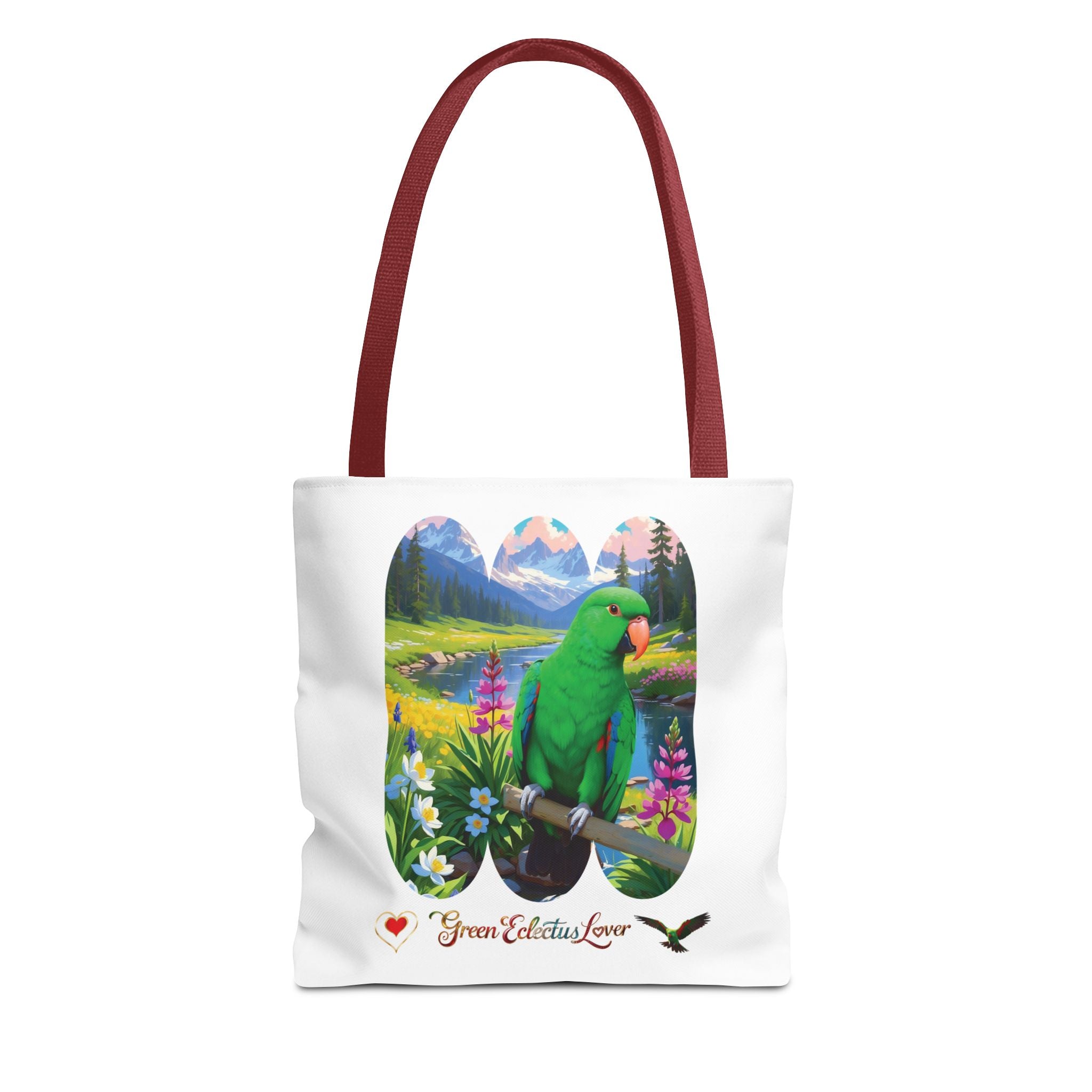 Green Ecletus Lover Lake Scenic Tote Bag