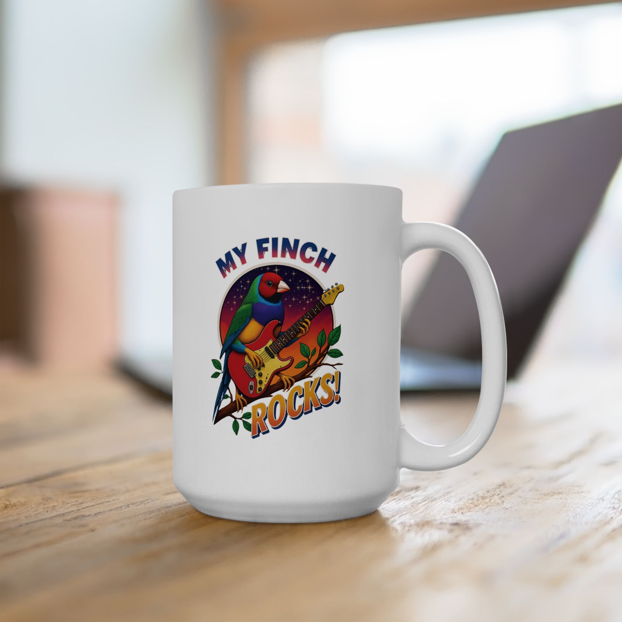 My Finch Rocks Guitar Mug