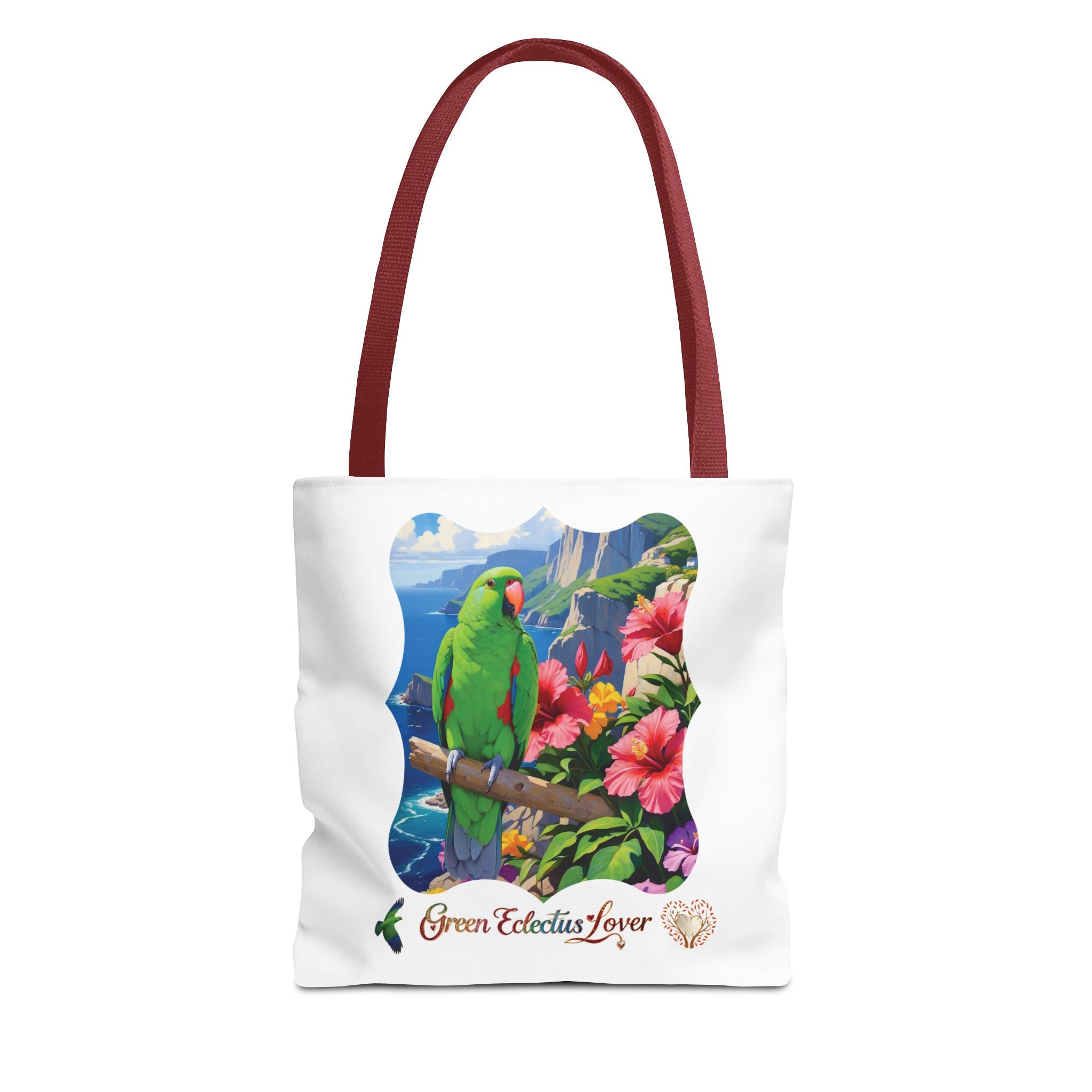 Green Eclectus Lover Hibiscus Tote Bag