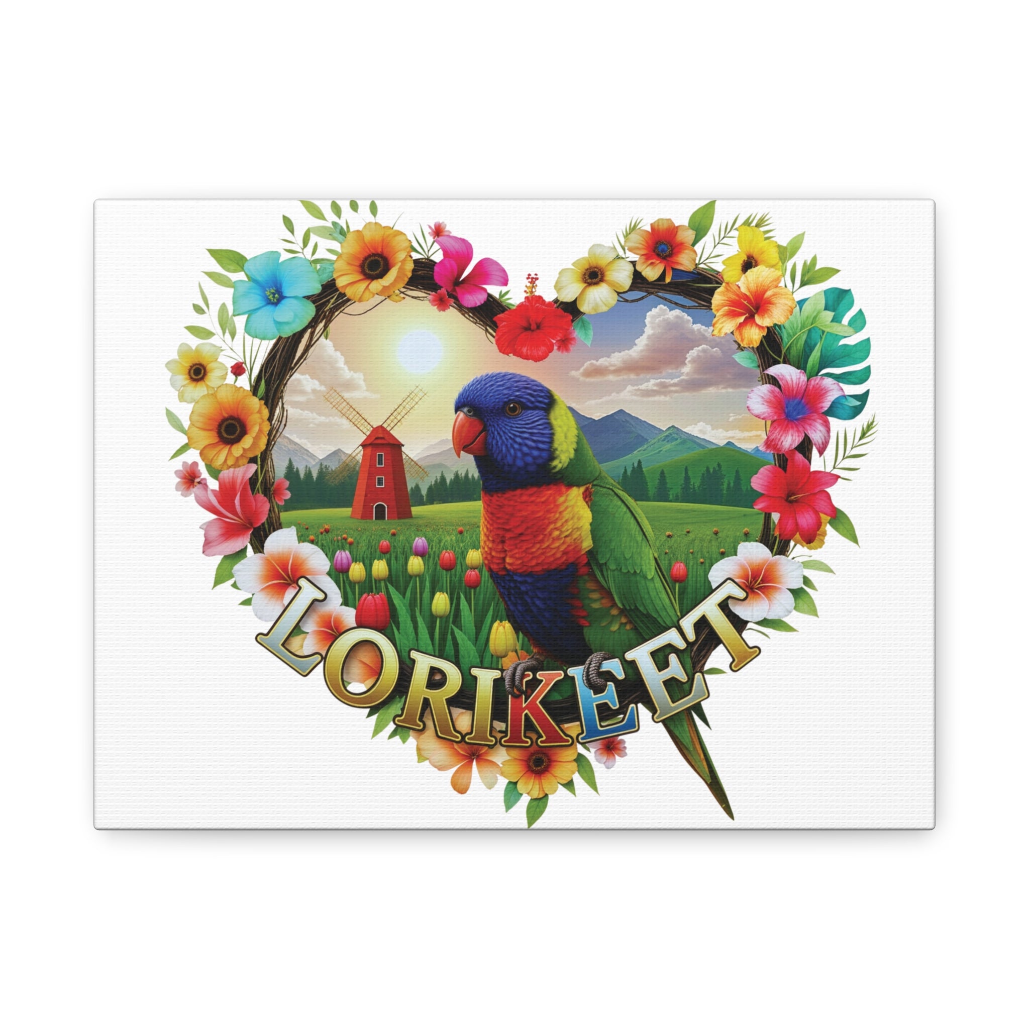 Lorikeet Floral Garden Wall-Hanging