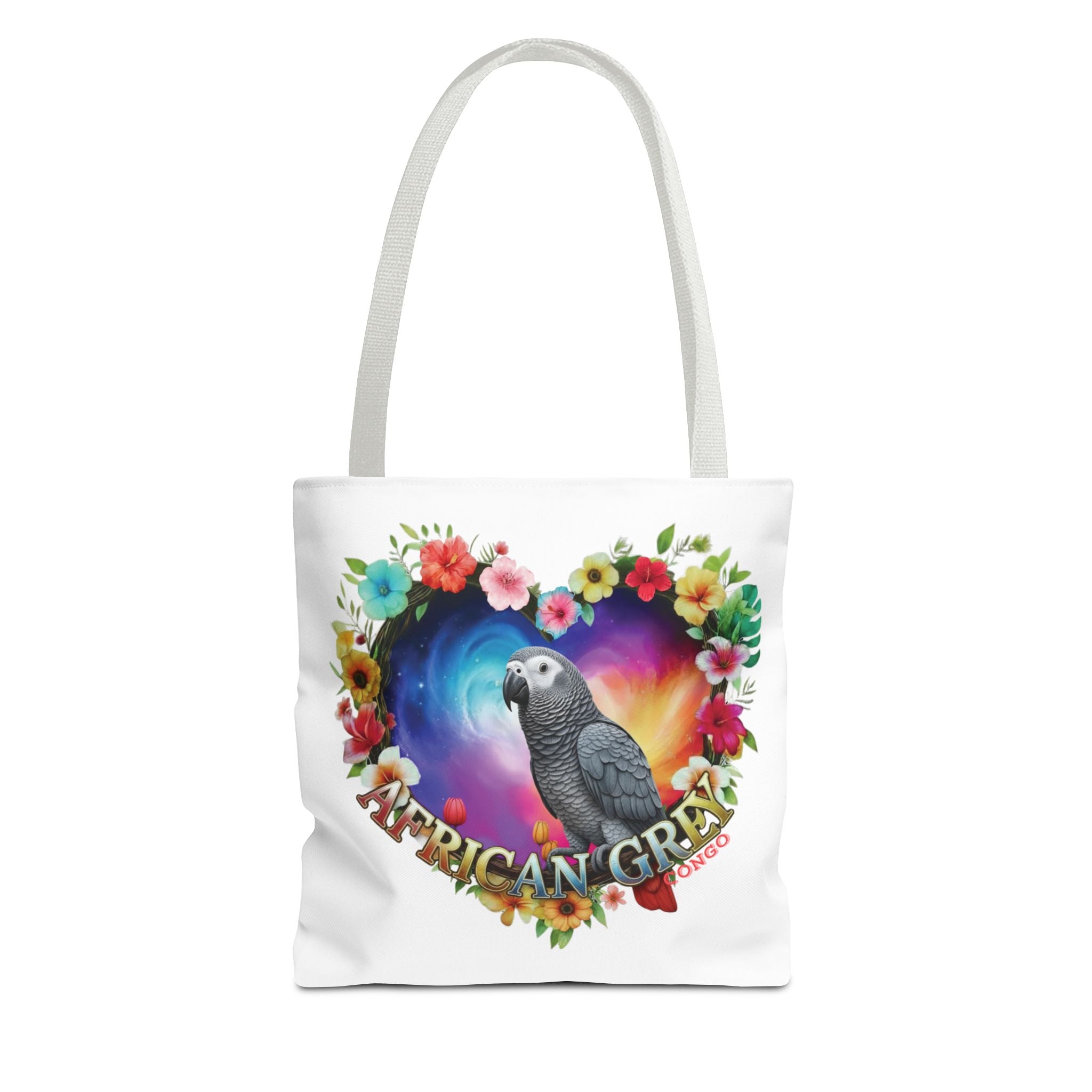Floral African Grey Congo Tote Bag