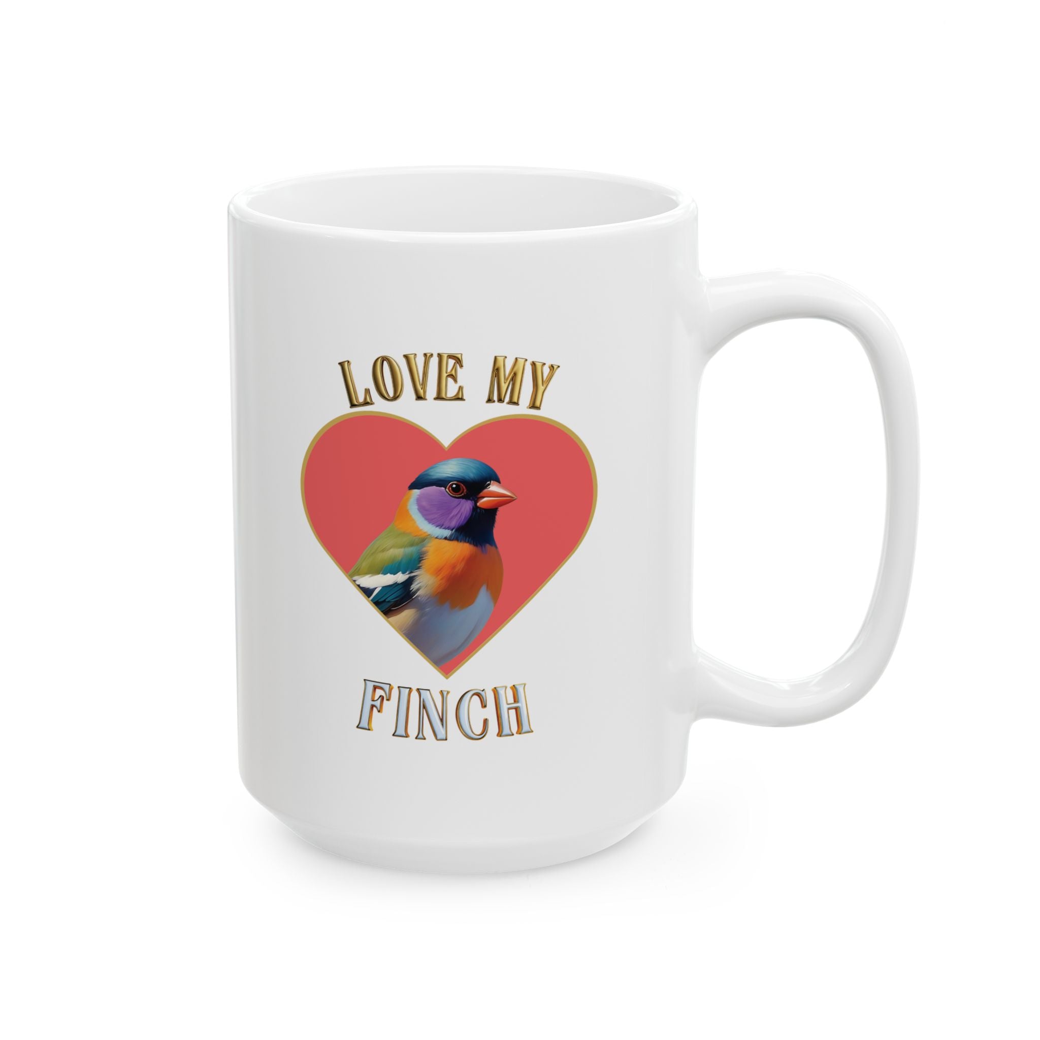Love My Finch Heart Mug