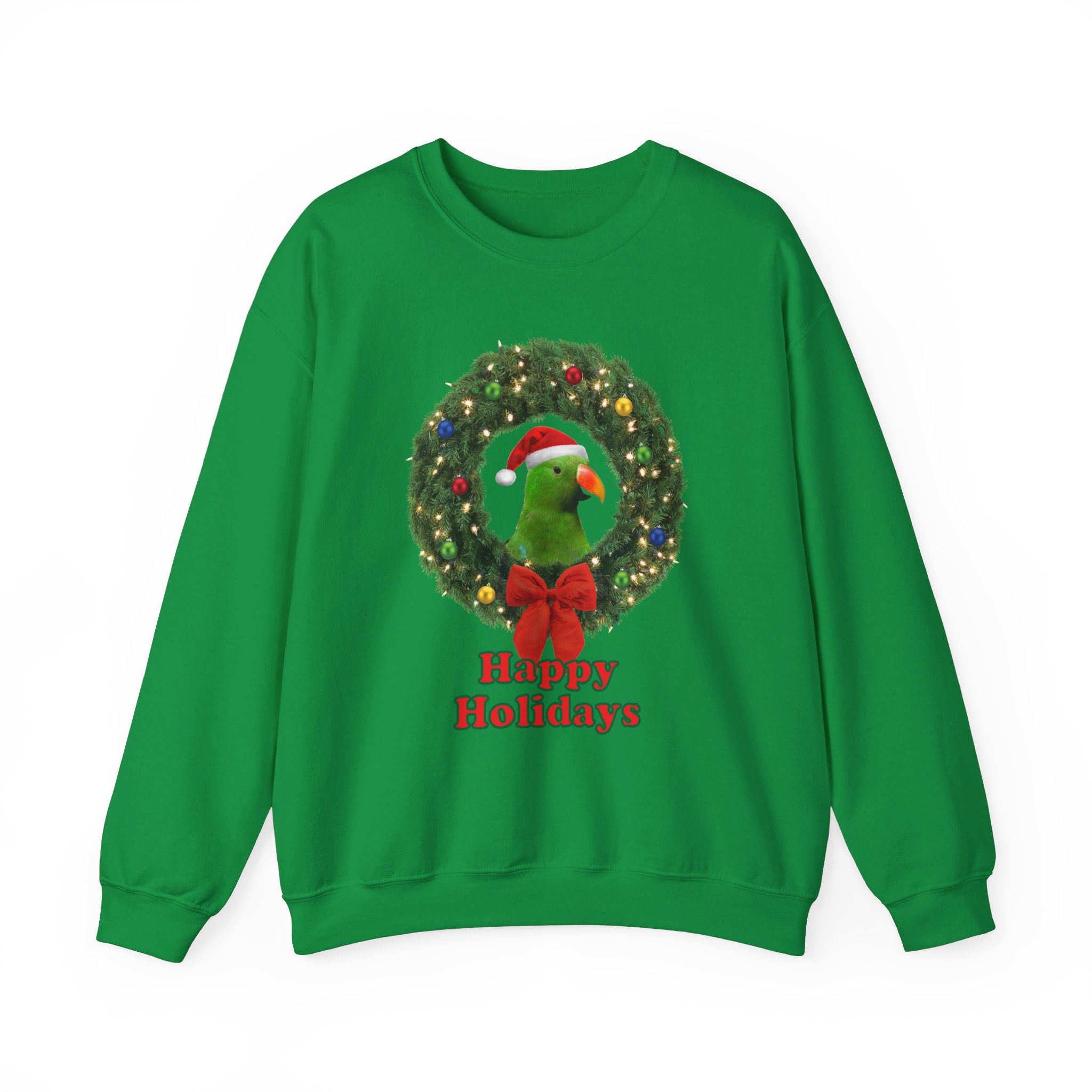 Happy Christmas Holidays Green Eclectus Sweatshirt