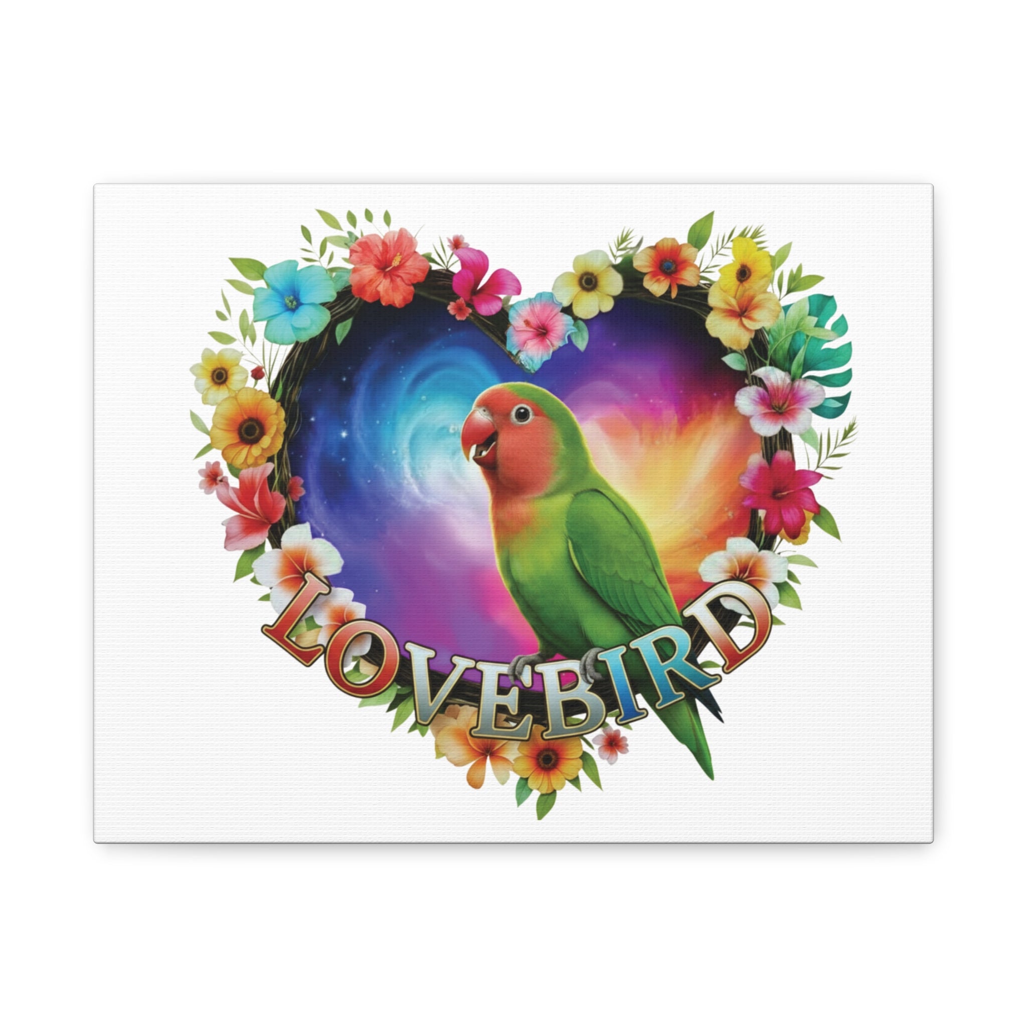 Rainbow Lovebird Art Wall-Hanging