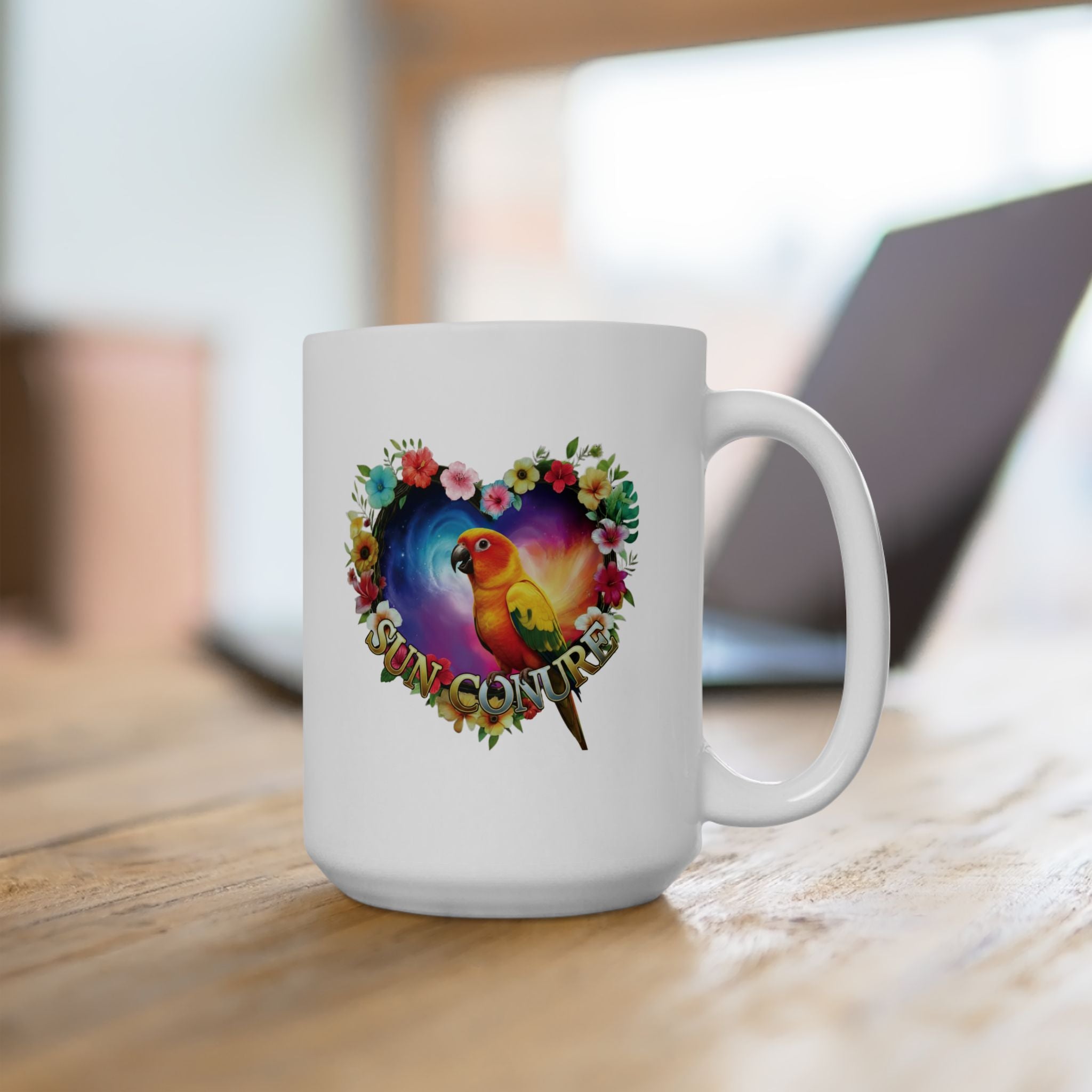 Sun Conure Heart Design Mug