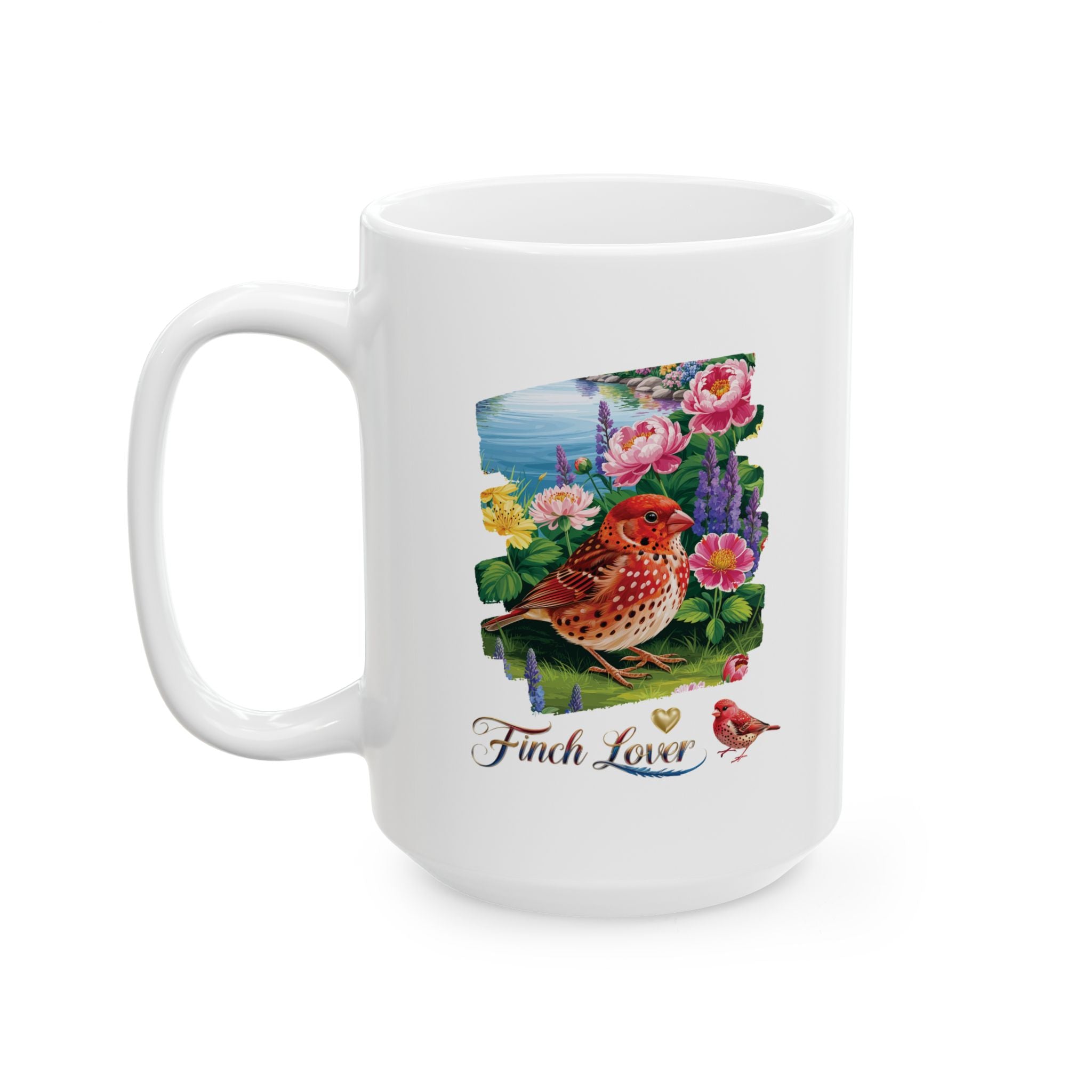 Finch Lover Floral Scenic Mug