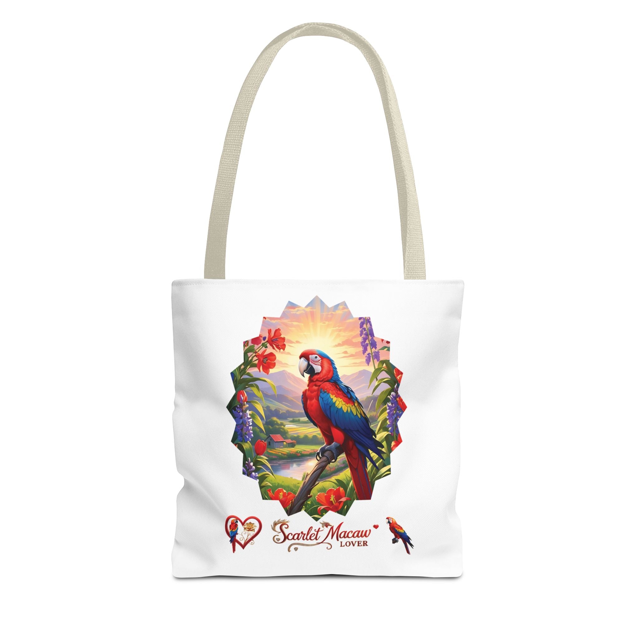 Floral Scarlet Macaw Lover Tote Bag