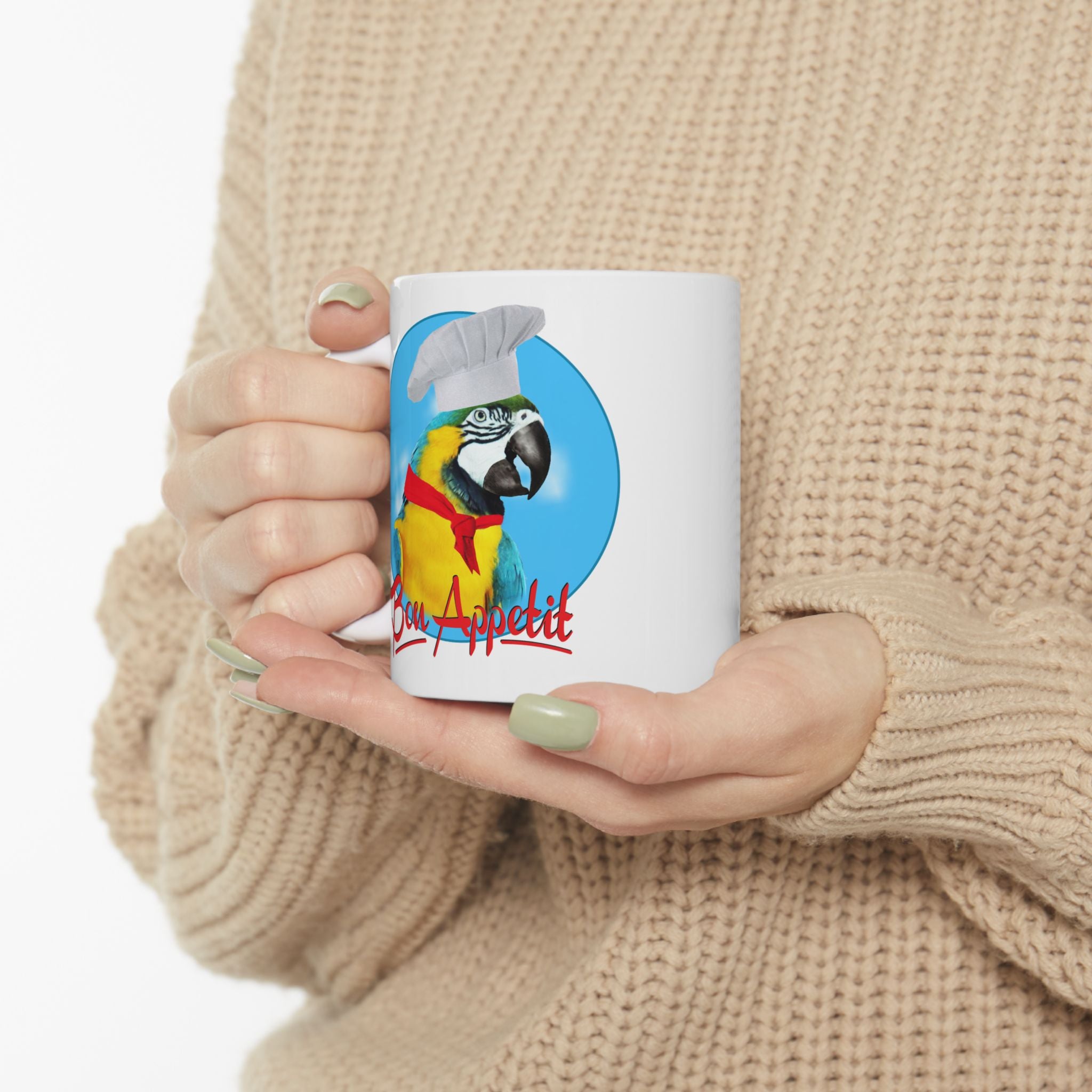 Blue And Gold Bon Appetit Mug
