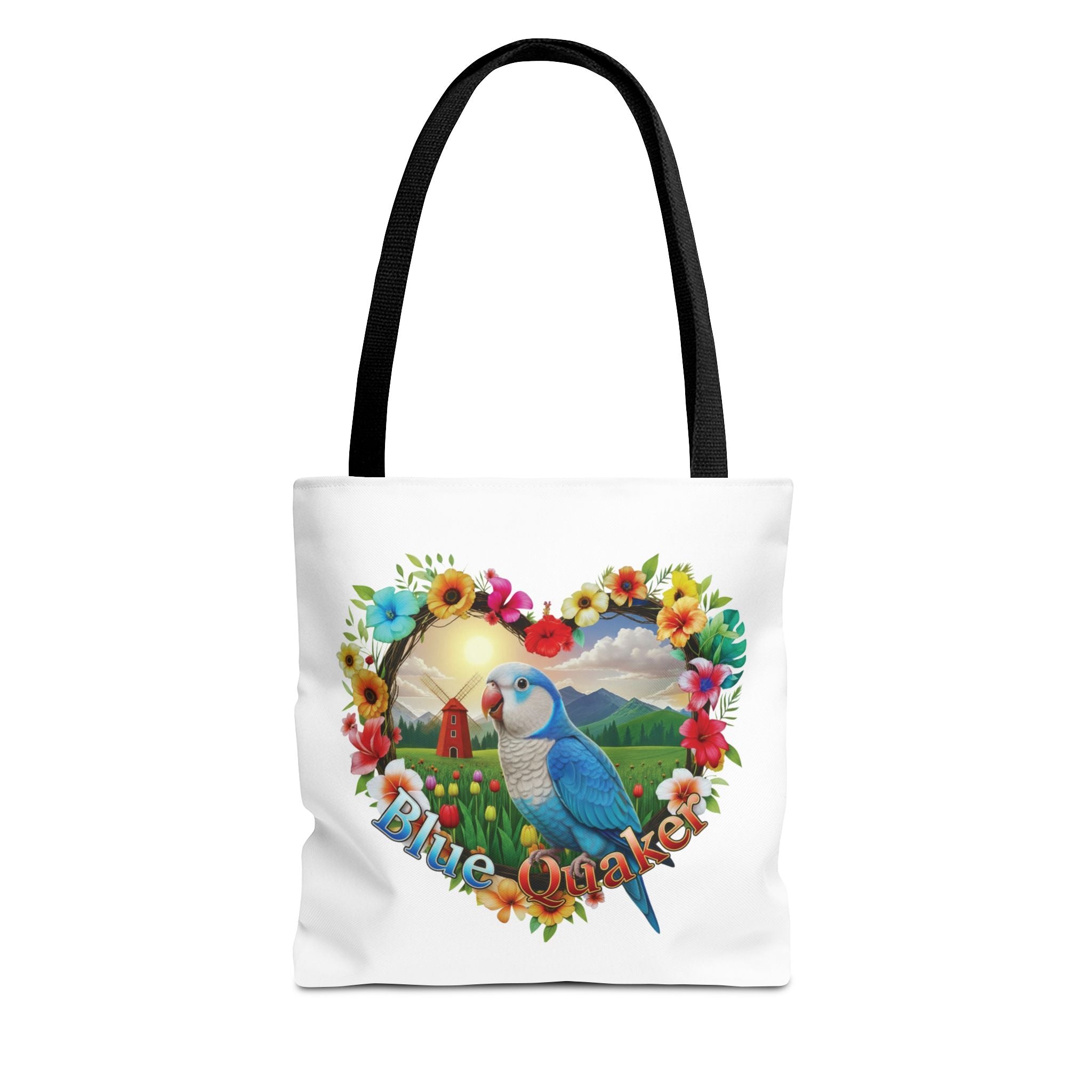 Blue Quaker Heart Design Tote Bag