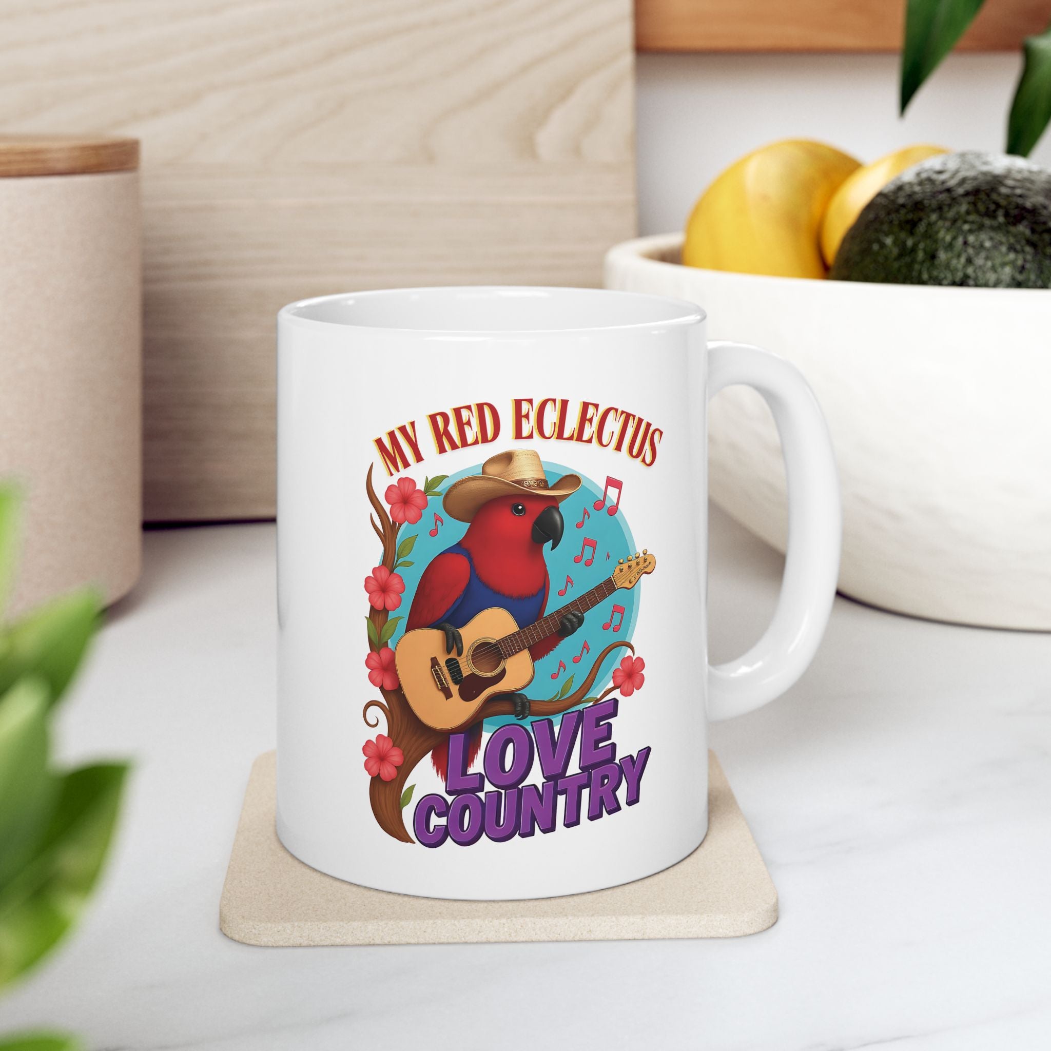 My Red Eclectus Loves Country Mug