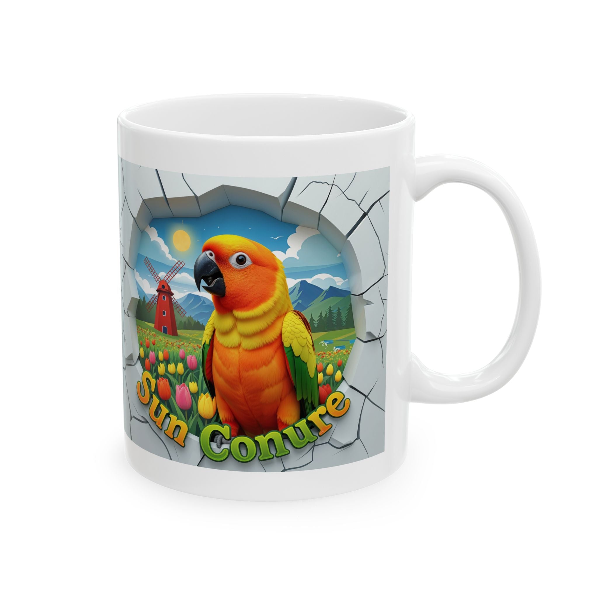 Sun Conure Meadow Scenic Mug