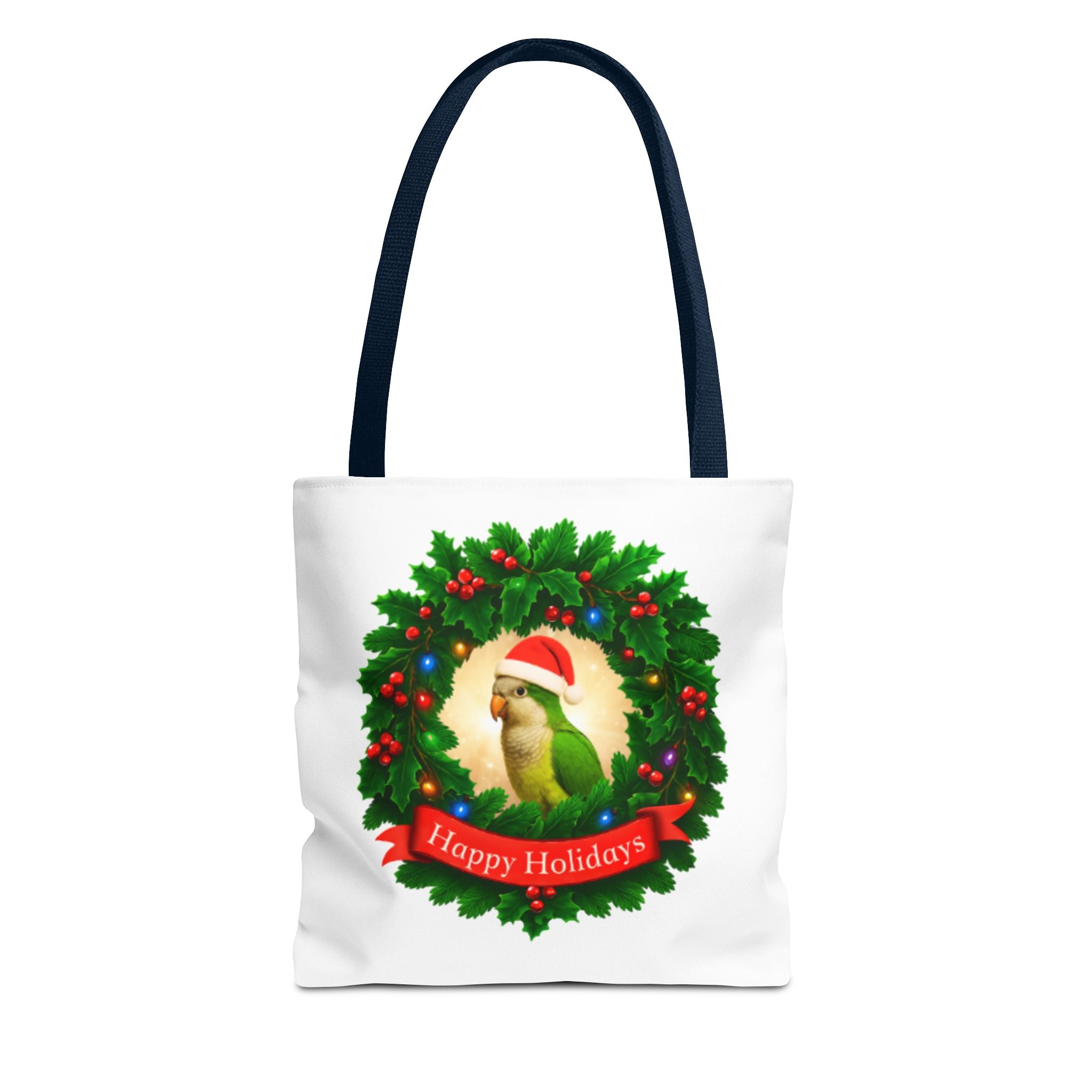 Happy Holidays Green Quaker Tote Bag